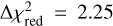 $\Delta \chi _{{\rm{red}}}^2 = 2.25$