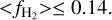 Mathematical equation: $ lt; {f_{{{\rm{H}}_2}}} > \le 0.14.$