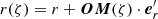 $$ \begin{aligned} r(\zeta ) = r + \boldsymbol{OM}(\zeta )\cdot \boldsymbol{e}_r^{\prime } \end{aligned} $$