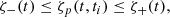 $$ \begin{aligned} \zeta _-(t) \le \zeta _p(t,t_i) \le \zeta _+(t), \end{aligned} $$