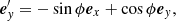 $$ \begin{aligned}&\boldsymbol{e}_y\prime = -\sin \phi \boldsymbol{e}_x + \cos \phi \boldsymbol{e}_y, \end{aligned} $$
