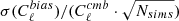 $ \sigma(C_{\ell}^{bias})/(C_{\ell}^{cmb}\cdot \sqrt{N_{sims}}) $