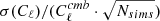 $ \sigma(C_{\ell})/(C_{\ell}^{cmb}\cdot \sqrt{N_{sims}}) $