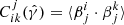 $ C_{ik}^{j}(\hat{\gamma})=\langle \beta_{j}^{i}\cdot \beta_{j}^{k} \rangle $