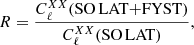 $$ \begin{aligned} R = \frac{C_{\ell }^{XX}(\mathrm {SO\,LAT{+}FYST} )}{C_{\ell }^{XX}(\mathrm {SO\,LAT} )}, \end{aligned} $$