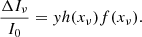 $$ \begin{aligned} \frac{\Delta I_{\nu }}{I_{0}} = { y}h(x_{\nu })f(x_{\nu }). \end{aligned} $$