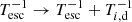 $ T^{-1}_{\mathrm{esc}}\rightarrow T^{-1}_{\mathrm{esc}}+T^{-1}_{i,\rm d} $