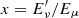 $ x=E^\prime_\nu/E_\mu $