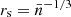 $ r_{\mathrm{s}}=\bar{n}^{-1/3} $