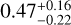 $0.47_{ - 0.22}^{ + 0.16}$