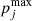 $ p_j^{\rm max} $
