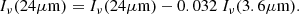 $$ \begin{aligned} I_{\nu }(24\mu \mathrm{m})=I_{\nu }(24\mu \mathrm{m})-0.032\ I_{\nu }(3.6\mu \mathrm{m}). \end{aligned} $$