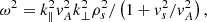$$ \begin{aligned} \omega ^2=k_{\Vert }^2 v_{A}^2 k_{\perp }^2 \rho _{s}^2 /\left(1+v_{s}^2 / v_{A}^2\right), \end{aligned} $$