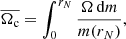 $$ \begin{aligned} \overline{\Omega _{\rm c}} = \int _{0}^{r_N} \frac{\Omega \, \mathrm{d}m}{m(r_N)}, \end{aligned} $$