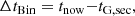 $$ \begin{aligned} \Delta t_{\rm Bin} = t_{\rm now}{-}t_{\rm G,sec}, \end{aligned} $$
