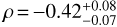 $\rho = - 0.42_{ - 0.07}^{ + 0.08}$