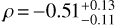 $\rho = - 0.51_{ - 0.11}^{ + 0.13}$