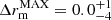 $ \Delta r^{\mathrm{MAX}}_{\mathrm{m}} = 0.0^{+1}_{-4} $