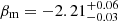 $ \beta_{\mathrm{m}} = -2.21^{+0.06}_{-0.03} $