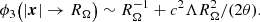 $$ \begin{aligned} \phi _3 \big ( |\boldsymbol{x}|\rightarrow R_\Omega \big )\sim R_\Omega ^{-1} +{c^2\Lambda }R _\Omega ^{2}/(2\theta ). \end{aligned} $$