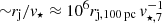$ {\sim}r_{\mathrm{j}}/v_\star\approx 10^6r_{\mathrm{j,100\,pc}}\,v_{\star,7}^{-1} $