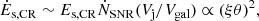 $$ \begin{aligned} \dot{E}_{\rm s,CR}\sim E_{\rm s,CR}\dot{N}_{\rm SNR}(V_{\rm j}/V_{\rm gal})\propto (\xi \theta )^2, \end{aligned} $$