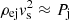 $ \rho_{\rm ej}v_{\rm s}^2\approx P_{\rm j} $