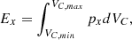 $$ \begin{aligned} E_x = \int ^{V_{C,max}}_{V_{C,min}} p_x dV_C, \end{aligned} $$