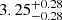 $ {3.25}_{{-0.28}}^{+{0.28}} $