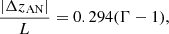 $$ \begin{aligned} \dfrac{|\Delta z_\mathrm{AN} |}{L}=0.294(\Gamma -1), \end{aligned} $$