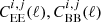$ C_{\mathrm{EE}}^{i,j}(\ell), C_{\mathrm{BB}}^{i,j}(\ell) $