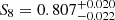 $ S_8=0.807^{+0.020}_{-0.022} $