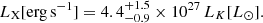 $$ \begin{aligned} L_{\rm X} [\mathrm{erg\,s^{-1}}] = 4.4^{+1.5}_{-0.9} \times 10^{27}\,L_K [L_\odot ]. \end{aligned} $$