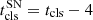 $ t_\mathrm{cls}^\mathrm{SN} = t_\mathrm{cls} - 4 $