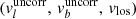 $ (v_l^{\rm uncorr},\,v_b^{\rm uncorr},\,v_{\rm los}) $
