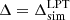 $ \Delta = \Delta_{\mathrm{sim}}^{\mathrm{LPT}} $