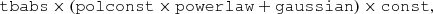$$ \begin{aligned} \mathtt {tbabs} \times \mathtt {(polconst} \times \mathtt {powerlaw+gaussian}) \times \mathtt {const} , \end{aligned} $$