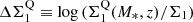 $ \Delta \Sigma_{1}^{\mathrm{Q}} \equiv \mathrm{log}\,(\Sigma_{1}^{\mathrm{Q}}(M_\ast,z)/\Sigma_{1}) $