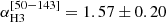 $ \alpha_{\mathrm{H3}}^\mathrm{[50{-}143]}=1.57\pm 0.20 $