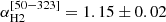 $ \alpha_{\mathrm{H2}}^{[50{-}323]}=1.15 \pm 0.02 $