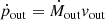 $$ \begin{aligned} \dot{p}_\mathrm{out} = \dot{M}_\mathrm{out} v_\mathrm{out} \end{aligned} $$