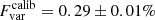 $ F^{\mathrm{calib}}_{\mathrm{var}}=0.29\pm0.01\% $