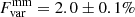 $ F^{\mathrm{mm}}_{\mathrm{var}}=2.0\pm0.1\% $