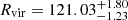 $ R_{\mathrm{vir}} = 121.03^{+1.80}_{-1.23} $