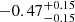 $ -0.47^{+0.15}_{-0.15} $