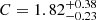 $ C = 1.82^{+0.38}_{-0.23} $