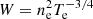 $ W = n_{\mathrm{e}}^2 T^{-3/4}_{\mathrm{e}} $