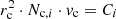 $ r_{\mathrm{c}}^{2} \cdot N_{\mathrm{c},i} \cdot v_{\mathrm{c}} = C_{i} $