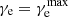 $ \gamma_{\rm e}=\gamma_{\rm e}^\mathrm{max} $