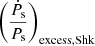 $ \left( \frac{\dot{P}_{\mathrm{s}} }{ {P}_{\mathrm{s}}} \right)_{\mathrm{excess,Shk}} $